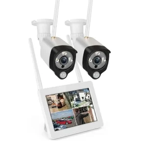 Kit de Vigilância Wireless 4CH 7"" Touch com 2 Câmaras Wi-Fi 3MP Recarregáveis