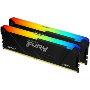 Kit de Memória RAM Kingston FURY Beast RGB 16GB (2x8GB) DDR4 3200MHz CL16 Preto